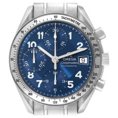 Omega Speedmaster Date 39 Blue Dial Chronograph Steel Mens Watch 3513.82.00