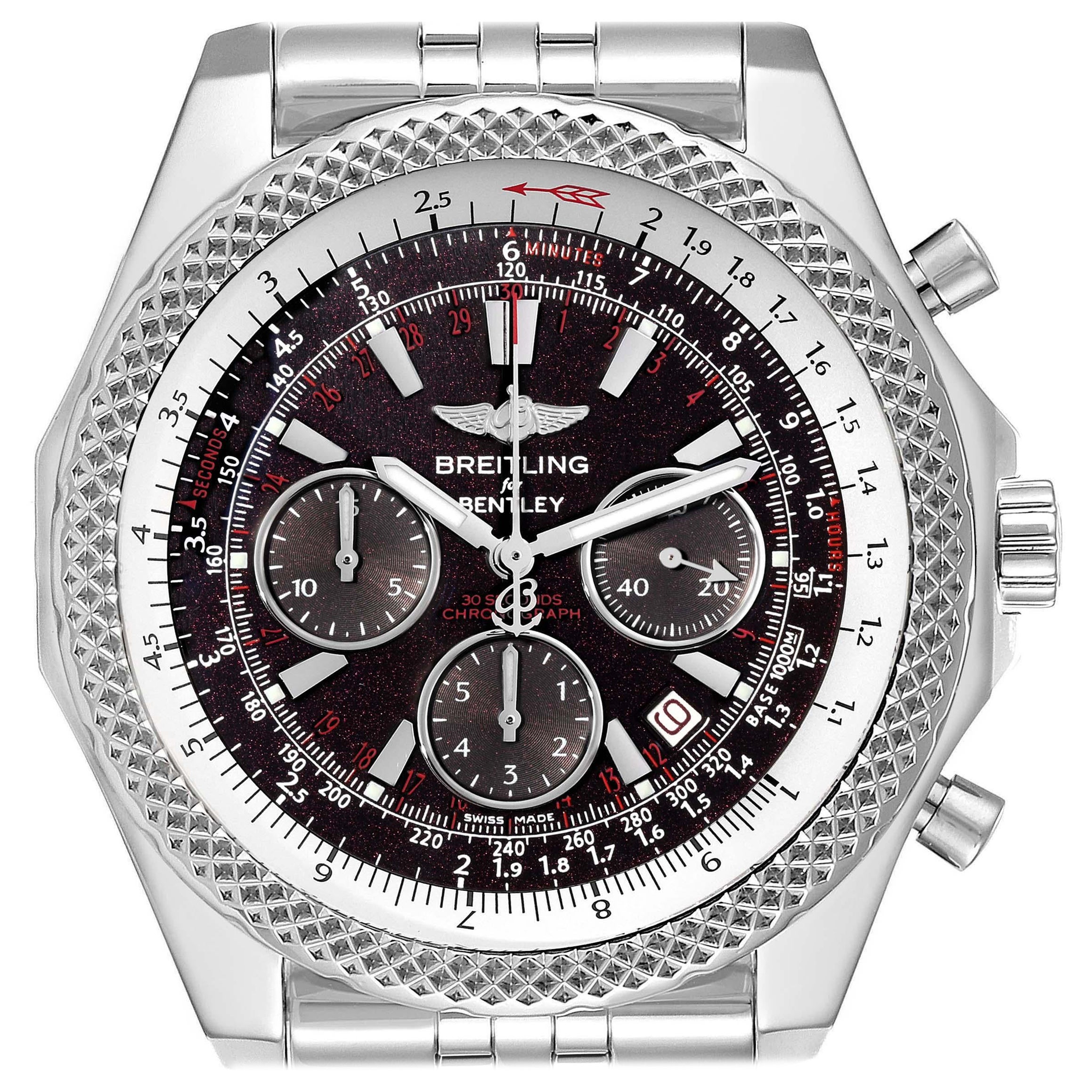 Breitling Bentley Motors Sonderausgabe Stahl Herrenuhr A25364 Papiere