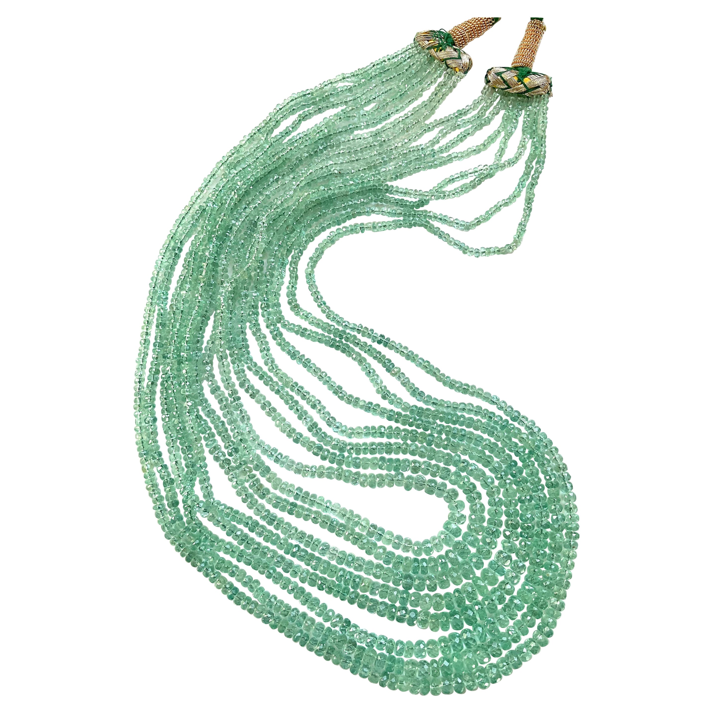 342.09 Carats Panjshir Emerald Faceted Beads For Fine Jewelry Natural Gemstone For Sale