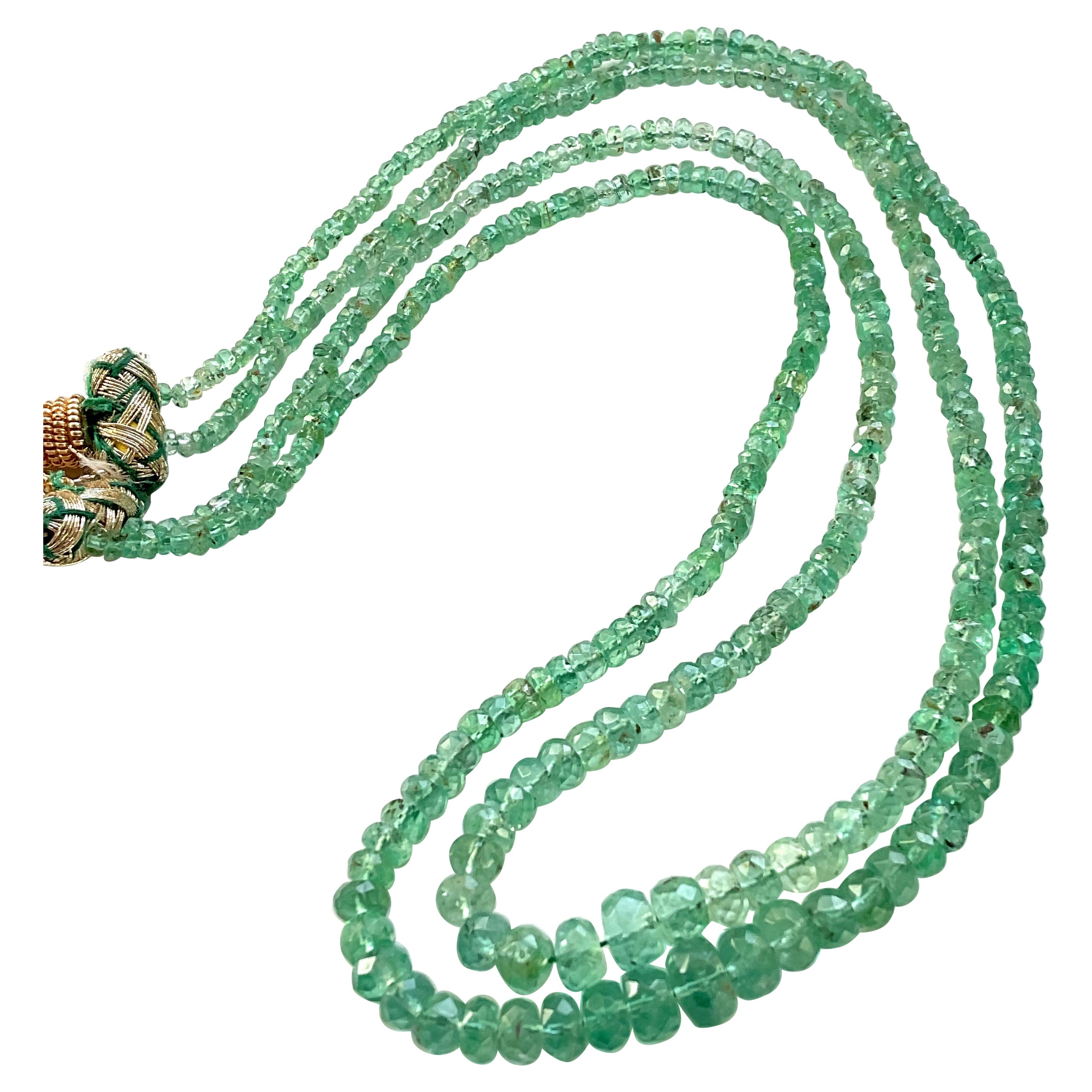 65.30 Carats Panjshir Emerald Faceted Beads For Fine Jewelry Natural Gemstone