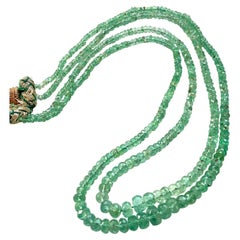 65.30 Carats Panjshir Emerald Faceted Beads For Fine Jewelry Natural Gemstone