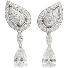 Cartier Diamond Gold Drop Earrings 6