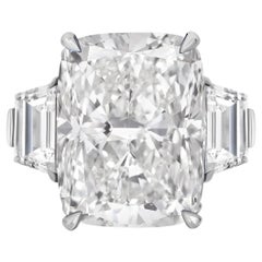 GIA Certified 10 Carat F VS1 Cushion Diamond Engagement Platinum Ring 