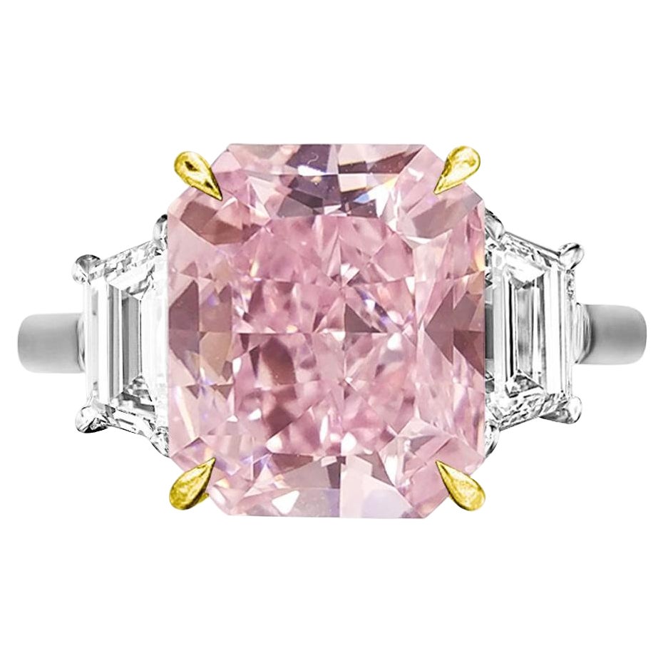 Flawless GIA Certified 8 Carat Fancy Brown Pink Diamond Ring For Sale