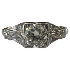 Art Deco 0.47-Carat Diamond Ribbon Engagement Ring 