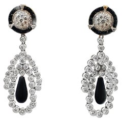 Vintage Onyx and Diamond Earrings