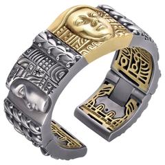 Kieselstein-Cord Steel Gold "Women of The World" Bracelet 
