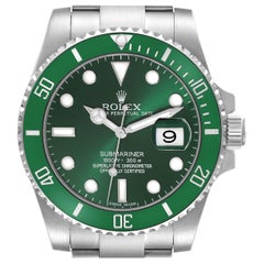 Used Rolex Submariner Hulk Green Dial Steel Mens Watch 116610LV Card