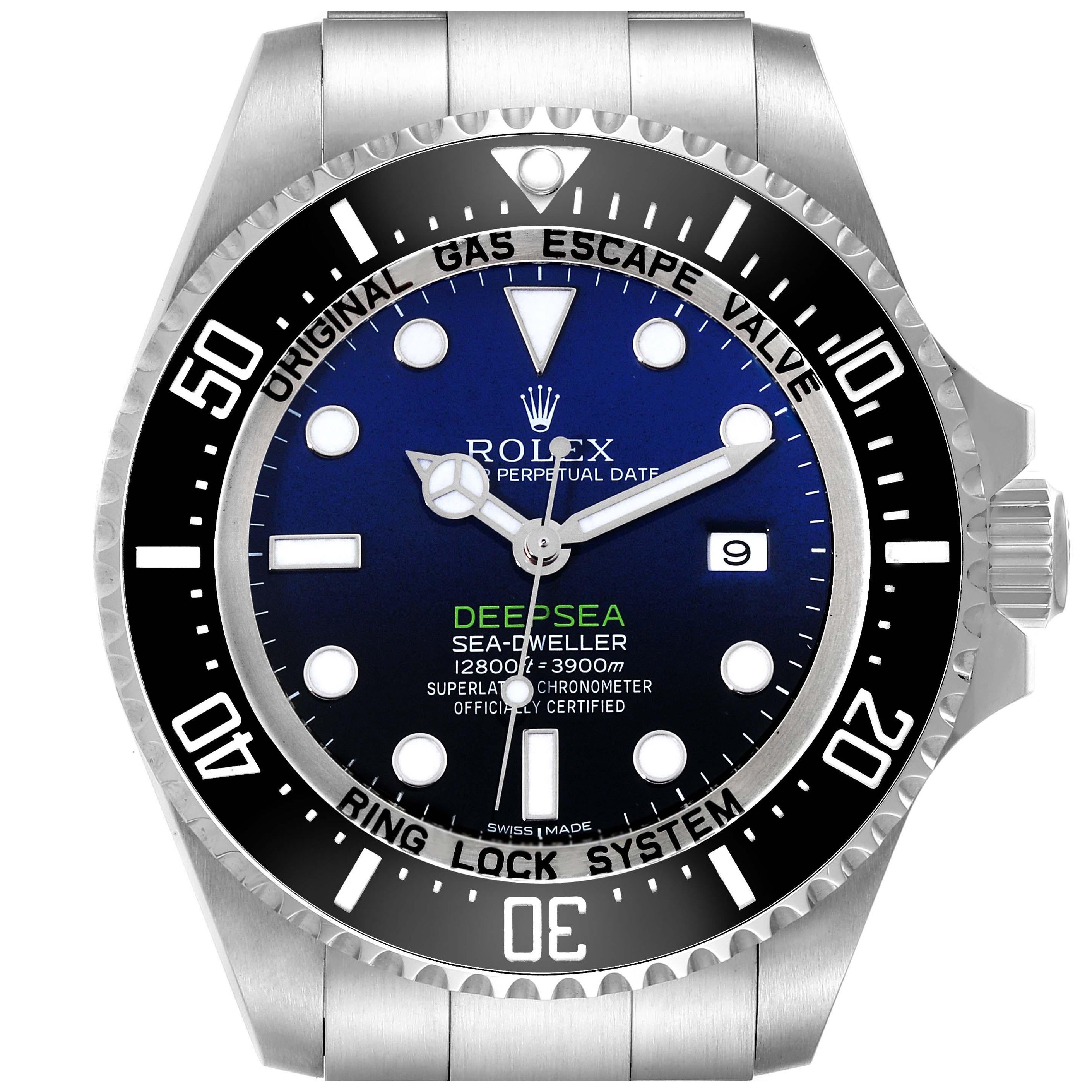 Rolex Seadweller Deepsea Cameron D-Blue Steel Mens Watch 116660 Box Card For Sale
