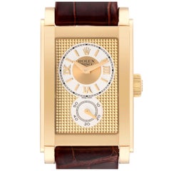 Rolex Cellini Prince Yellow Gold Champagne Roman Dial Mens Watch 5440 Box Card