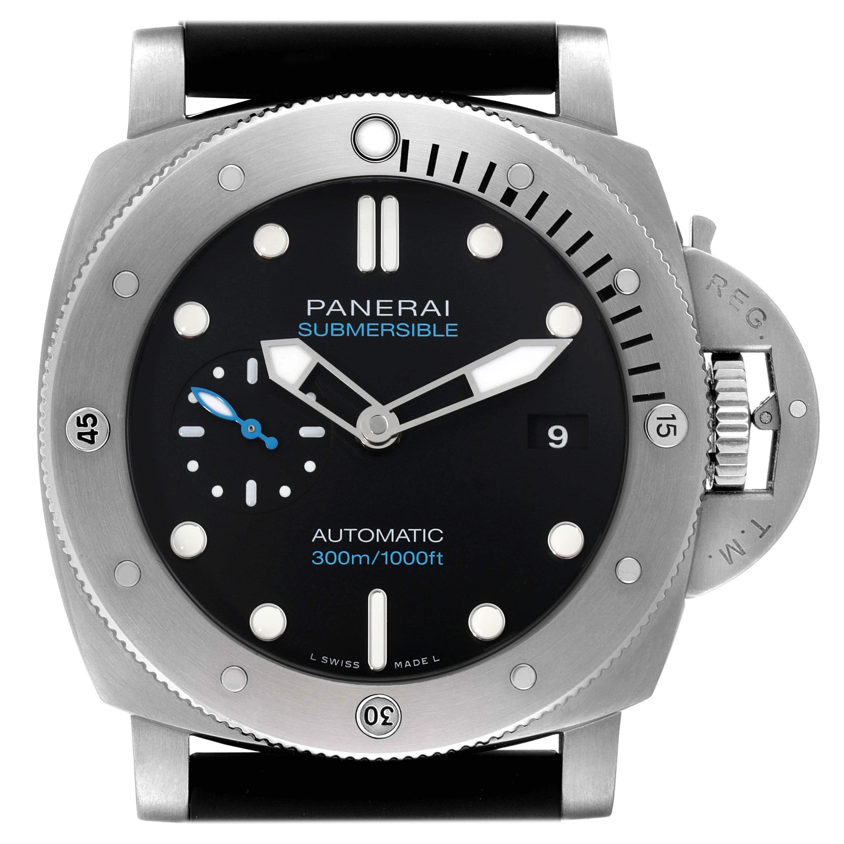 Panerai Luminor Submersible 47 3 Days Titanium Mens Watch PAM01305 Box Card