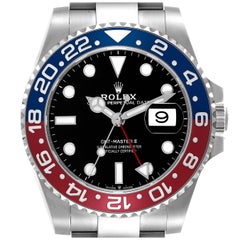 Used Rolex GMT Master II Blue Red Pepsi Bezel Steel Mens Watch 126710 Unworn