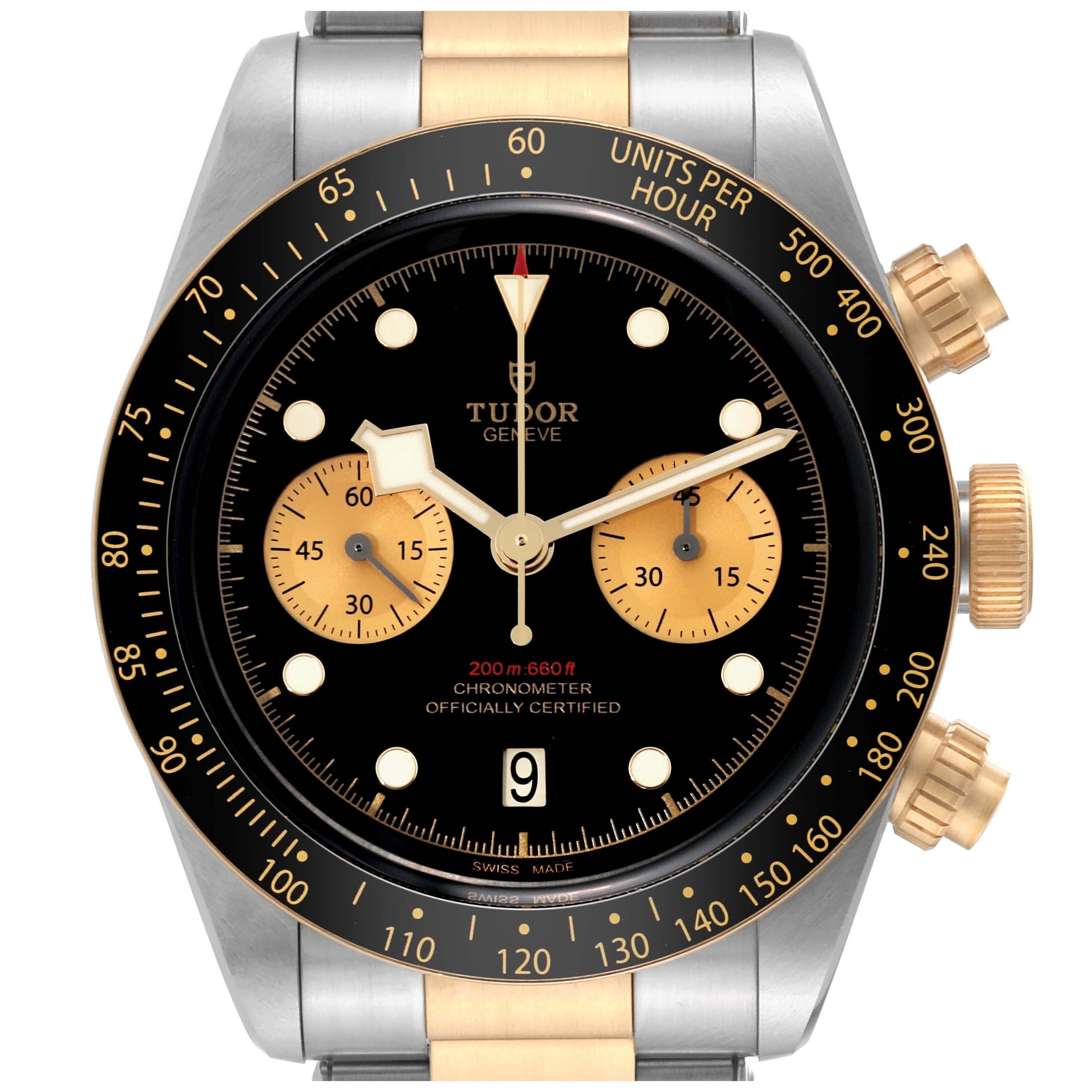 Tudor Heritage Black Bay Steel Yellow Gold Mens Watch 79363 Box Card For Sale