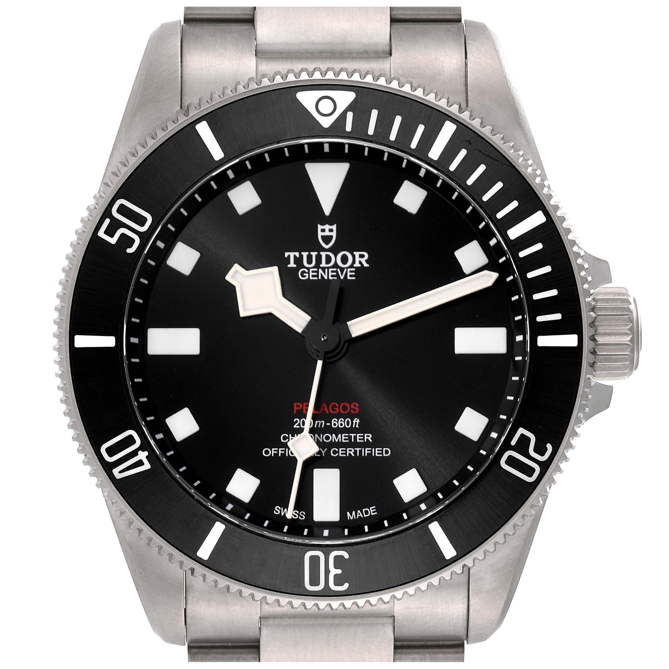 Tudor Pelagos 39mm Black Dial Titanium Mens Watch 25407 Box Card
