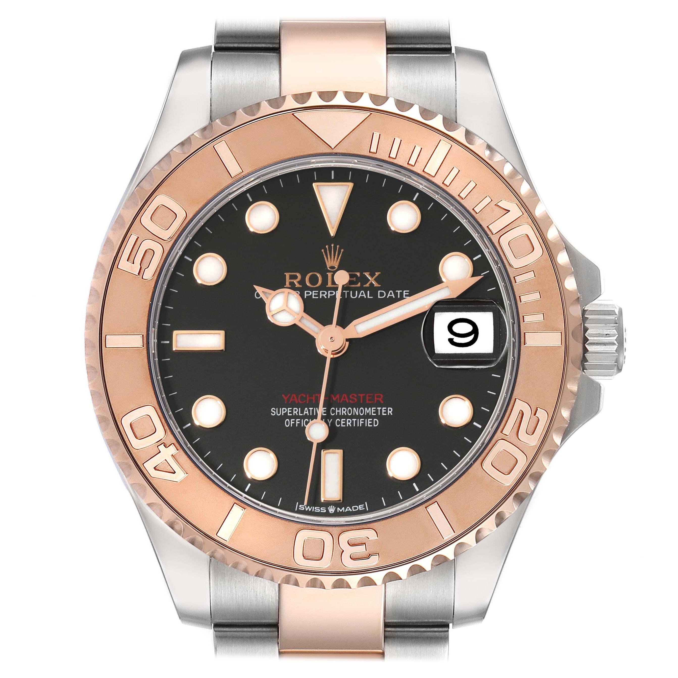 Rolex Yachtmaster 37 Midsize Steel Rose Gold Mens Watch 268621 Unworn