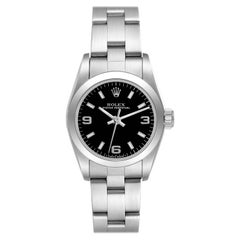 Used Rolex Oyster Perpetual Steel Black Dial Ladies Watch 67180