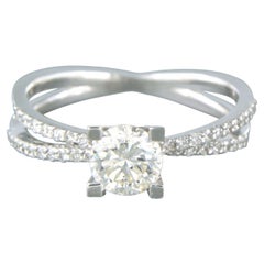 IGI report Ring with diamonds up to 1.05ct 14k white gold