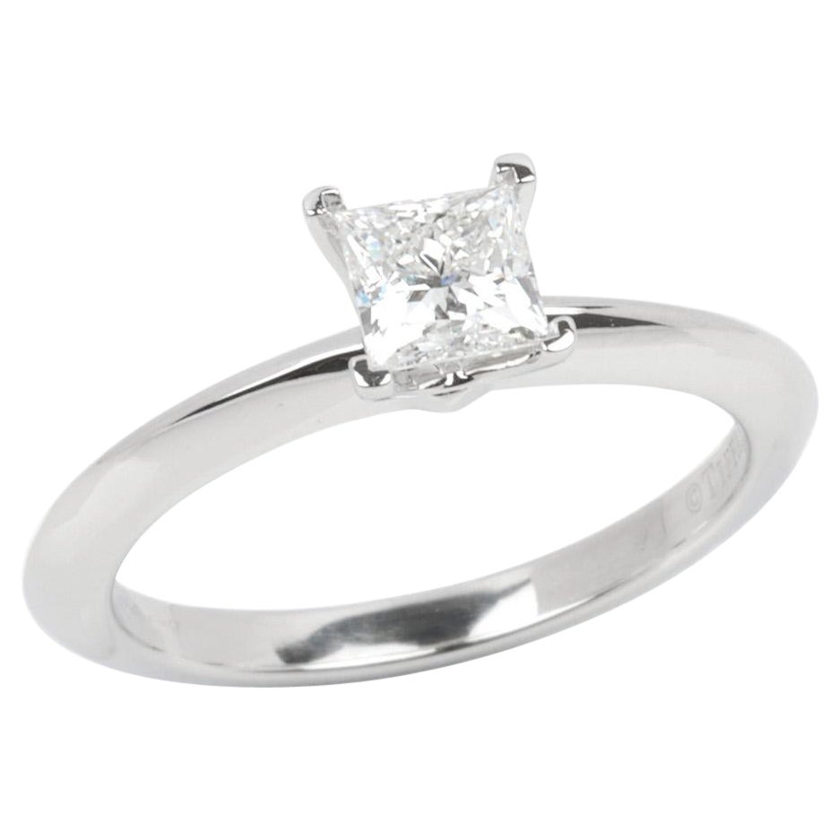 Tiffany & Co. 0.46ct Princess Cut Diamond Platinum Ring For Sale