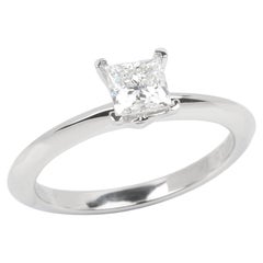 Tiffany & Co. 0.46ct Princess Cut Diamond Platinum Ring