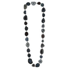 351,77 Karat geschliffene Geode Kette Halskette mit Diamanten