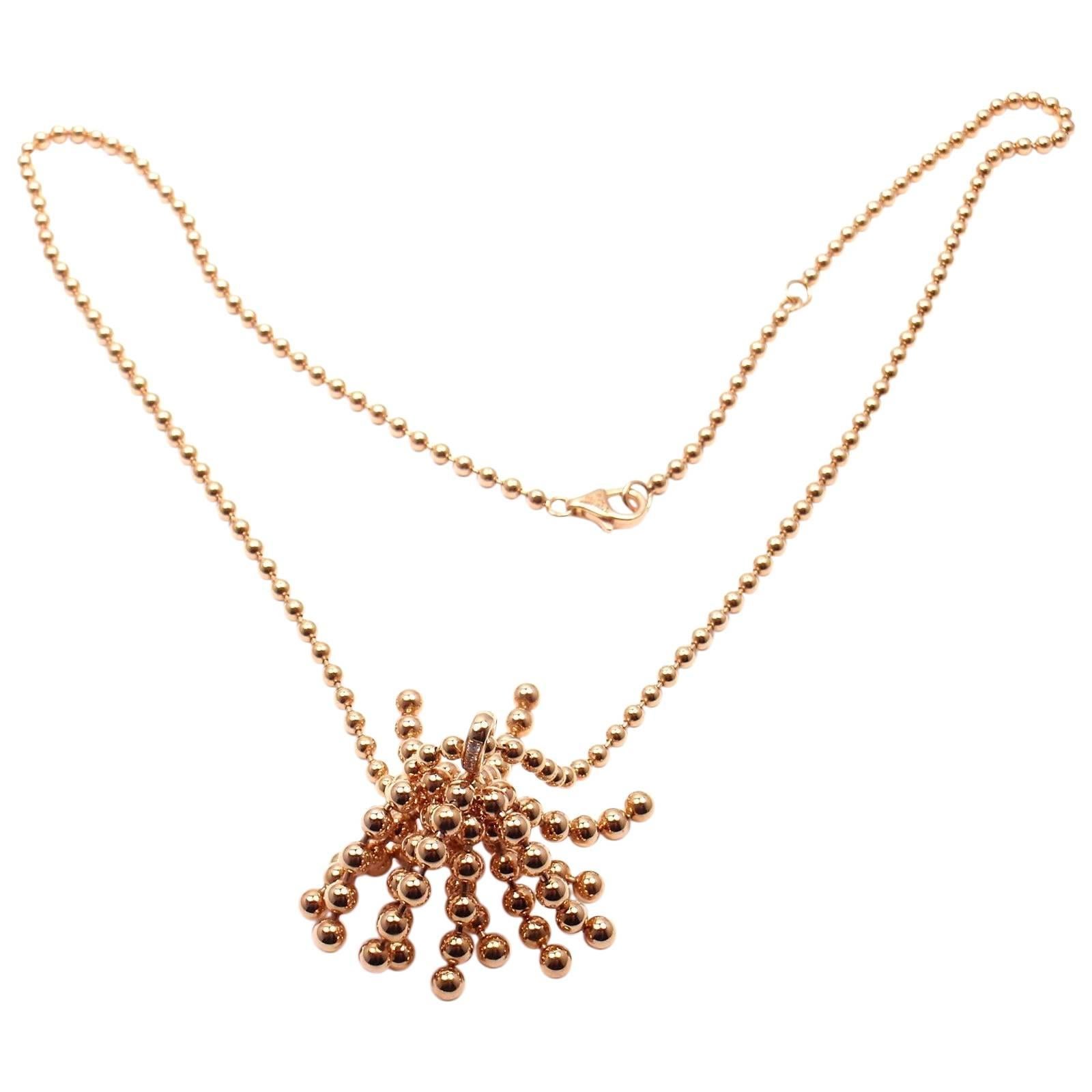 Cartier Paris Nouvelle Vague Diamond Rose Gold Pendant Necklace