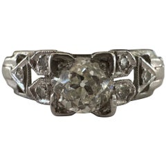 Art Deco Verlobungsring mit 0,52-karätigem Diamanten 