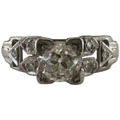 Art Deco 0.52-Carat Diamond Engagement Ring 