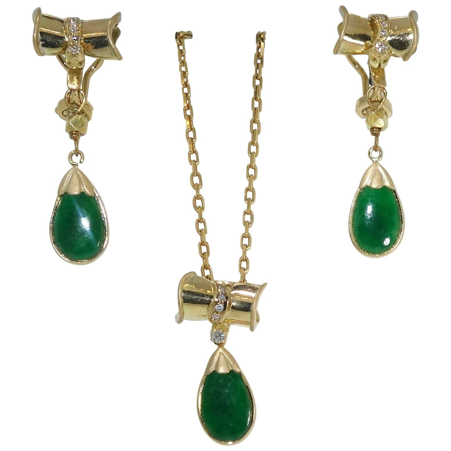 Jade Diamond Gold Set
