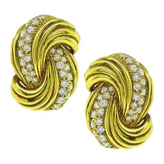 Vintage 2.00ct Diamond Gold Earrings