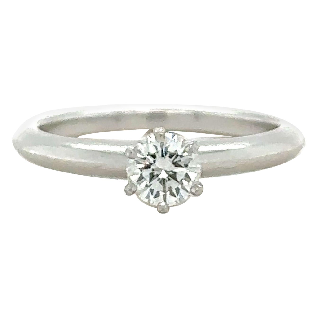 Tiffany & Co Diamond Engagement Ring 0.52ct For Sale