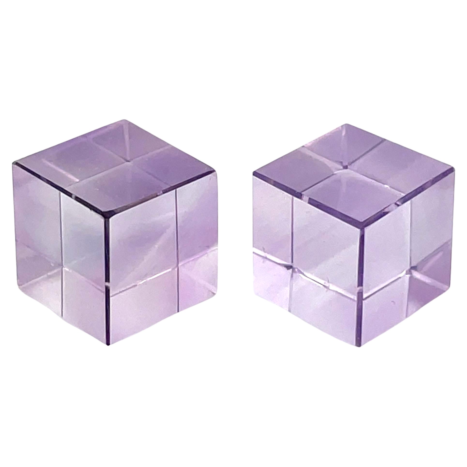 2 Amethyst Cube Cts 26.42  For Sale