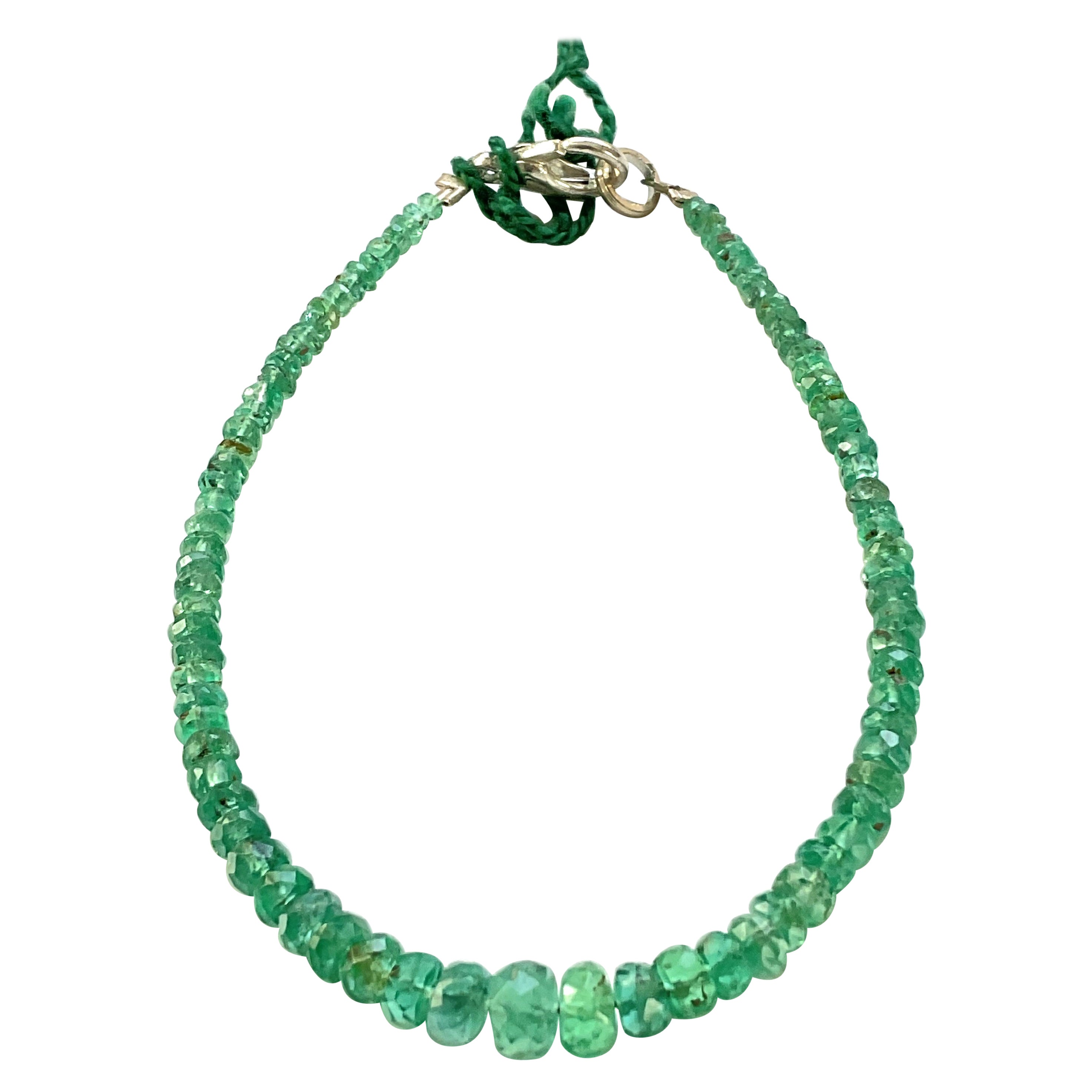 19.75 Carats Panjshir Emerald Faceted Beads Bracelets Jewelry Natural Gemstone