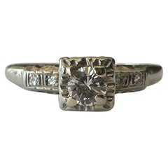 Retro Mid-Century Diamond Engagement Ring 