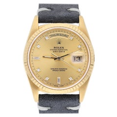 Reloj Rolex Day-Date 36mm 18238 Oro Amarillo 18K Bisel Acanalado Diamante Champán