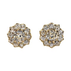 New Made 18k Gold Natural Diamond Decorated Pretty Earring 