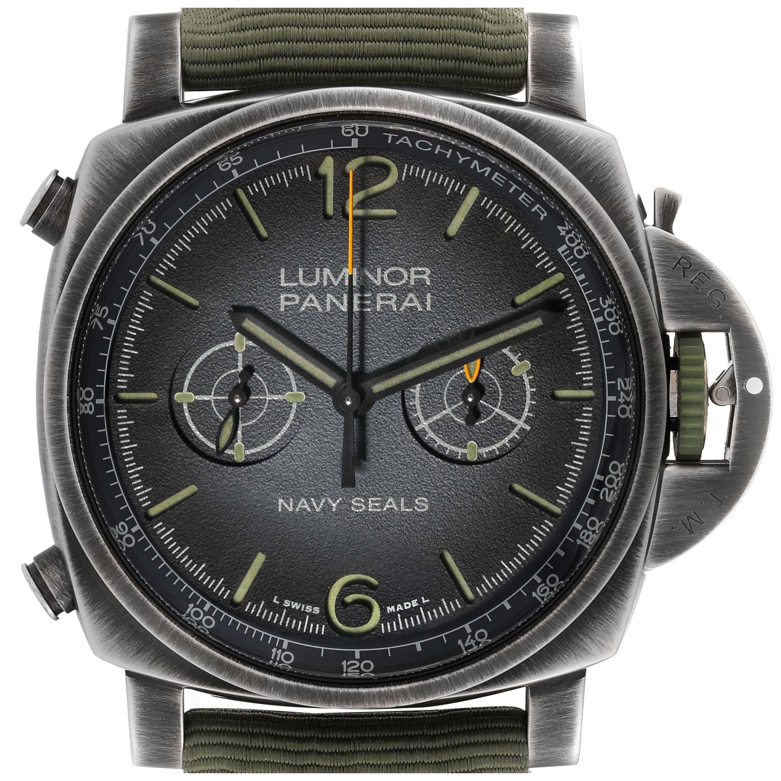 Panerai Luminor Chrono Navy Seals Limited Edition Steel Mens Watch PAM01409  For Sale