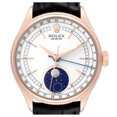 Rolex Montre Cellini Moonphase en or rose avec cadran blanc, pour hommes 50535