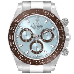 Rolex Daytona Montre chronographe pour hommes avec cadran bleu glace et cadran en platine 116506 non portée