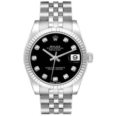 Rolex Datejust Midsize Steel White Gold Diamond Dial Ladies Watch 178274