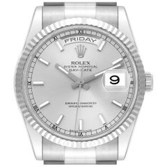 Rolex Day Date President White Gold Silver Dial Mens Watch 118239