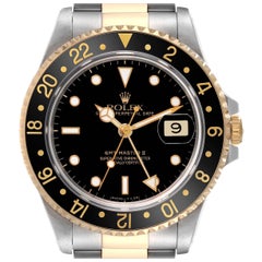 Rolex GMT Master II Gelbgold Stahl Oyster-Armband Herrenuhr 16713