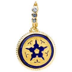 Lapis Lazuli Star Pendant with Gold Bezel