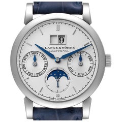 A. Lange and Sohne Saxonia Annual Calendar White Gold Mens Watch 330.026