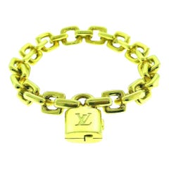 Gelbgold-Kettenarmband von Louis Vuitton mit Medaillon-Charm