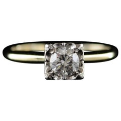 Vintage 1940s 0.43 Carat Diamond Solitaire Engagement Ring