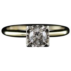 1940s 0.43 Carat Diamond Solitaire Engagement Ring 3