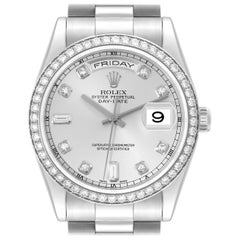 Rolex President Day-Date Platin-Diamant-Herrenuhr 118346 Papiere