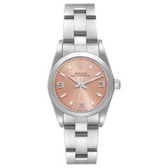 Rolex Oyster Perpetual Salmon Dial Steel Ladies Watch 76080 Papers