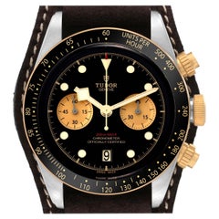 Tudor Heritage Black Bay Steel Yellow Gold Mens Watch 79363 Box Card