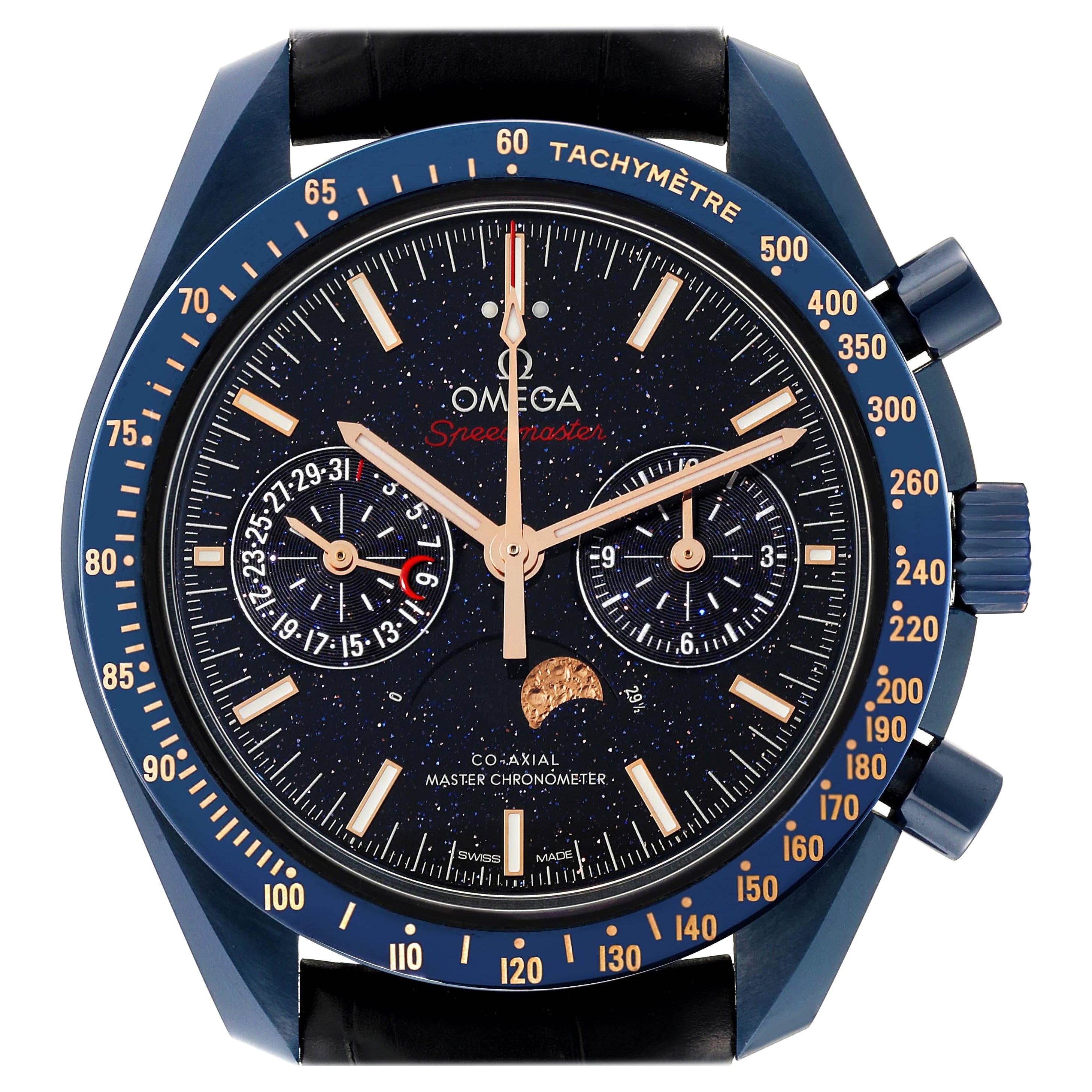 Omega Speedmaster Blue Side of the Moon Ceramic Mens Watch 304.93.44.52.03.002 For Sale